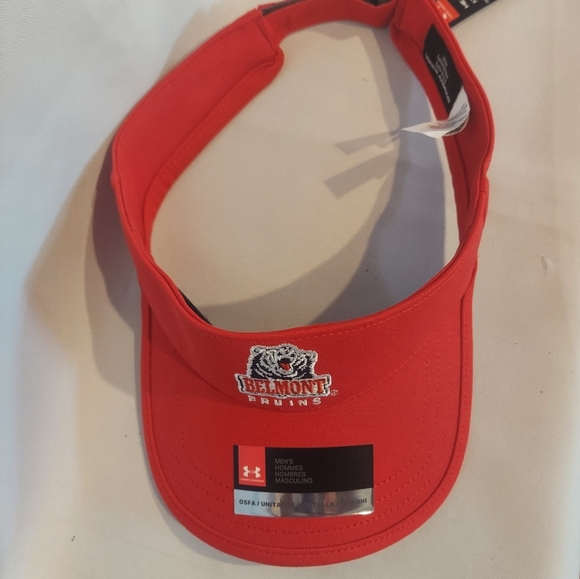 Under Armour Heat Gear Unisex Red Adjustable Belmont Bruins Visor NWT - Picture 2 of 9